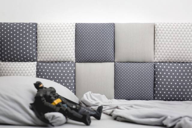 Kids Headboard, Headboard & Sideboard Tiles, Upholstered Wall Panels, Fits Single Double Full Twin Queen King Size Beds, Montessori Cushion - image 1