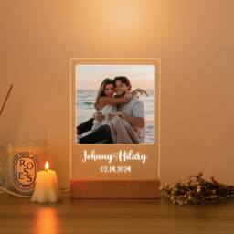 Custom Photo Night Light, Couple Gift For Boyfriend, Collage Gift, Plaque Engagement For Him/Her, Ideal - thumbnail 1