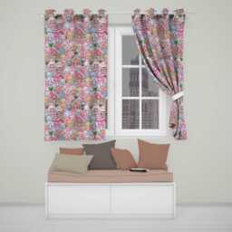 Cute Christmas Gingerbread Candy Blue Background Seamless Pattern Readymade Eyelet Ring Top Thermal 100% Blackout Curtains