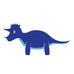 Triceratops Dinosaur Wall Decal - Happy Cartoon Vinyl Art Sticker - thumbnail 2