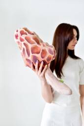 Morel Mushroom Pillow Velvet Woodland Nursery Decor - thumbnail 1
