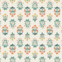 Rifle Paper Co. Floral Baby Crib Sheet Peach, Green & Yellow Cotton - thumbnail 1