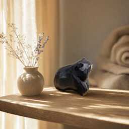 Personalised Wooden Bear Figure - Engraved Name New Baby Gift Christening Nursery Decor - thumbnail 2