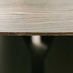 Oak Dining Table, Black Metal Base - Industrial Rustic Furniture - thumbnail 2