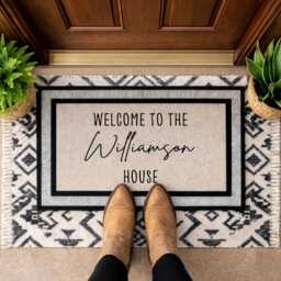 Personalised Custom Text Doormat - Door Mat Welcome Housewarming Gift Home - thumbnail 4