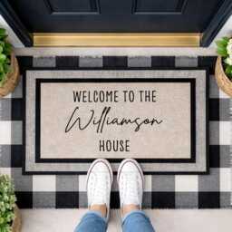 Personalised Custom Text Doormat - Door Mat Welcome Housewarming Gift Home - thumbnail 3
