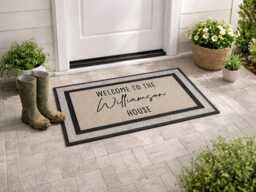 Personalised Custom Text Doormat - Door Mat Welcome Housewarming Gift Home - thumbnail 1