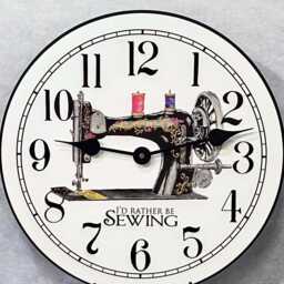 I'd Rather Be Quilting Wall Clock, 8 Sizes, Lifetime Warranty, Quiet, Non-Ticking, Free Personalization, Made in The Usa - thumbnail 2