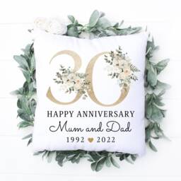Personalized 30Th Anniversary Linen Cushion, Keepsake Gift - thumbnail 2