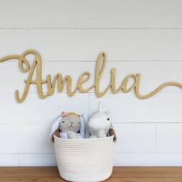 Custom Birch Wood Baby Name Sign Elegant Nursery Wall Art Decor For Boys & Girls, Kids Sign - thumbnail 3