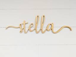 Custom Birch Wood Baby Name Sign Elegant Nursery Wall Art Decor For Boys & Girls, Kids Sign - thumbnail 1
