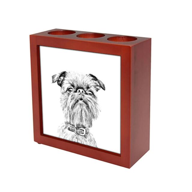 Griffon Bruxellois - Wooden Stand For Candles/Pens With The Image Of A Dog New Collection - image 1