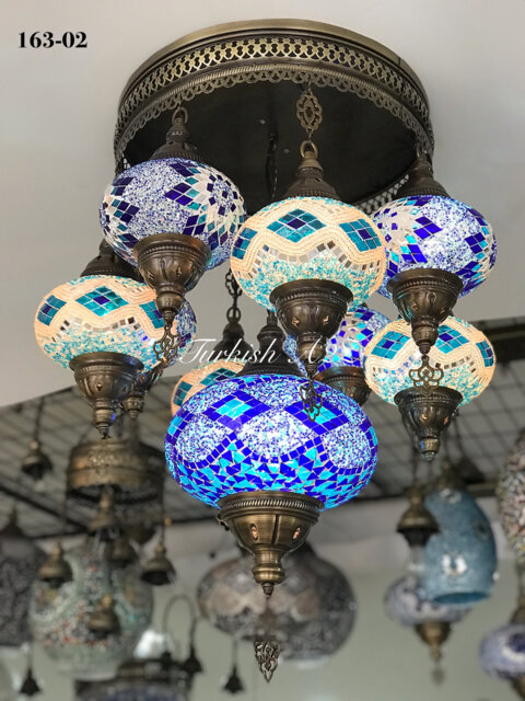 9 Ball Sultan Chandelier - Large Globe , Short Chandelier Flush Against The Ceiling - image 1