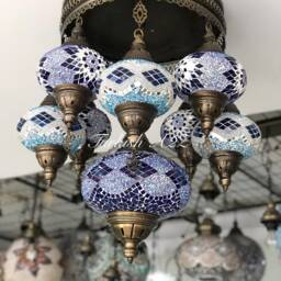 9 Ball Sultan Chandelier - Large Globe , Short Chandelier Flush Against The Ceiling - thumbnail 2