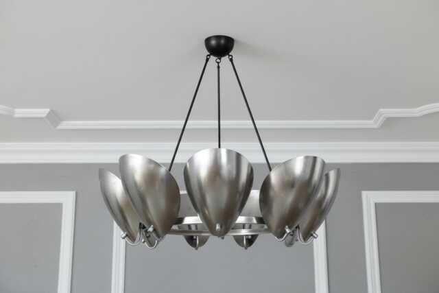 Modern 9 Light Circle Shade Pendant Mid Century Brass Sputnik Chandelier Light Fixture - image 1