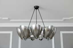 Modern 9 Light Circle Shade Pendant Mid Century Brass Sputnik Chandelier Light Fixture - thumbnail 1