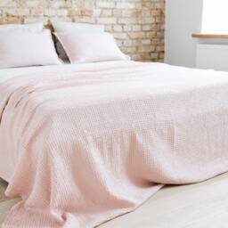 Heavy Linen Waffle Blanket. Bedspread in Various Colors. Coverlet. Christmas Gift. Organic Stonewashed Waffle Linen Blanket - thumbnail 3
