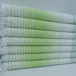 Turkish Towel, Beach Towel, Turkish Peshtemal, Green Peshtemal, Hammam Towel, Sauna Towel, Handmade Towel, 38 - thumbnail 3
