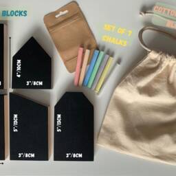 Chalkboard Blocks Handmade Wooden Learning Toys For Toddlers - thumbnail 3