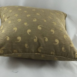 Jacquard Weave Cushion Cover, Old Gold Upholstery Pillow, Self Piped 18x18 - thumbnail 3
