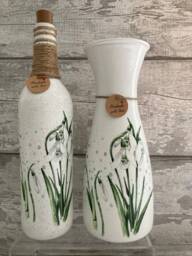 Snowdrop Vase & Light Up Bottle Set, Gifts, Mother's Day Gifts , Xmas Snowdrops - thumbnail 1