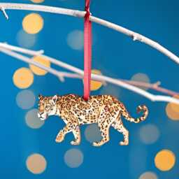 Jaguar Christmas Tree Decoration, Birch Plywood Ornament, Animal Lover Gift, Festive Watercolour Art, Traditional Keepsake - thumbnail 1