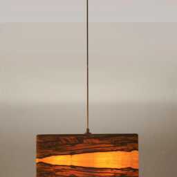 Red Gum Veneer Pendant Lamp, Modern Square Light, Handmade Lighting - thumbnail 3