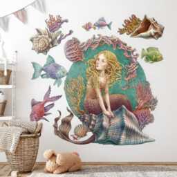 Mermaid Tales Wall Stickers For Children's Room, Vivid Kids Room Decor, Fantastic Decal Baby Self Adhesive - thumbnail 2