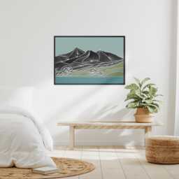 Eryri, Snowdonia Line Art Canvas Print Welsh Mountain Landscape By Lisa Reeve - thumbnail 2