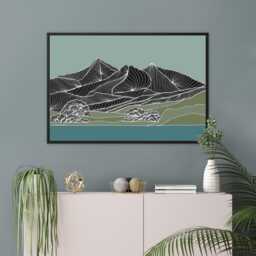 Eryri, Snowdonia Line Art Canvas Print Welsh Mountain Landscape By Lisa Reeve - thumbnail 3