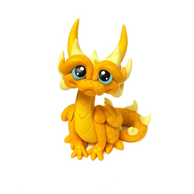 Butterbug - Polymer Clay Dragon Dice Holder Yellow - image 1