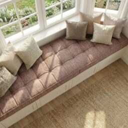 Linen Window Seat Cushion, Futon French Indoor Style Cushion - thumbnail 2