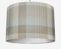 Handmade Tartan Lampshade, Cloud Grey Beige Plaid, UK Made - thumbnail 1