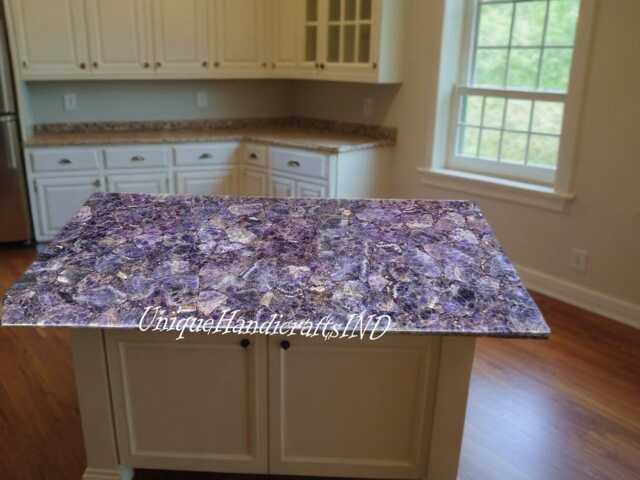 Amethyst Slab Countertop Handmade Stone Table Top, Kitchen Island - image 1
