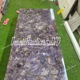 Amethyst Slab Countertop Handmade Stone Table Top, Kitchen Island - thumbnail 3