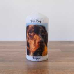 Pet Photo Candle Personalised - Dog, Cat, Horse, Rabbit Keepsake Pillar 2 Sizes Available - thumbnail 3