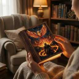 Aelin Fireheart Book Lamp, Throne Of Glass Light, Sarah J Maas Fantasy Wooden Night Bookshelf Gift - thumbnail 4