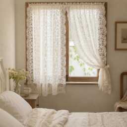 Royal French Vintage Lace Curtains, Romantic Embroidered Sheer Drapes, Rod Pocket Design - thumbnail 3