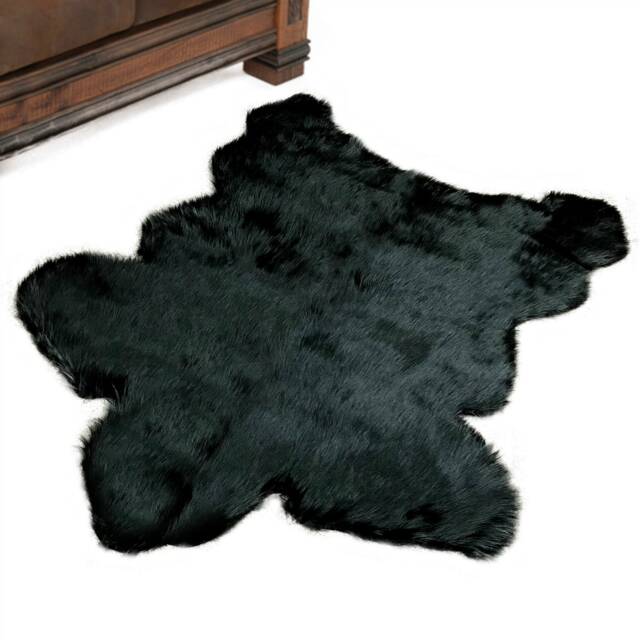 Faux Fur Area Rug - Sierra Brown Bear Pelt Shape, Plush Shag - image 1