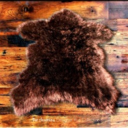 Faux Fur Area Rug - Sierra Brown Bear Pelt Shape, Plush Shag - thumbnail 3