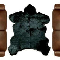 Faux Fur Area Rug - Sierra Brown Bear Pelt Shape, Plush Shag - thumbnail 2