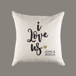 I Love Us Names Personalized Canvas Pillow Or Cover - Throw Home Decor -Gift - thumbnail 1