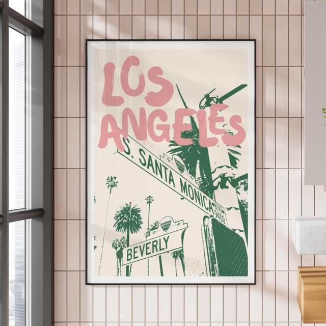 Los Angeles Print 03 California Poster, Travel Wall Art, Location Print, Modern Los La Aesthetic Home Decor, Hollywood - image 1