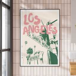 Los Angeles Print 03 California Poster, Travel Wall Art, Location Print, Modern Los La Aesthetic Home Decor, Hollywood - thumbnail 1