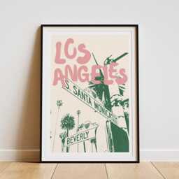 Los Angeles Print 03 California Poster, Travel Wall Art, Location Print, Modern Los La Aesthetic Home Decor, Hollywood - thumbnail 2