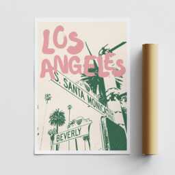 Los Angeles Print 03 California Poster, Travel Wall Art, Location Print, Modern Los La Aesthetic Home Decor, Hollywood - thumbnail 3