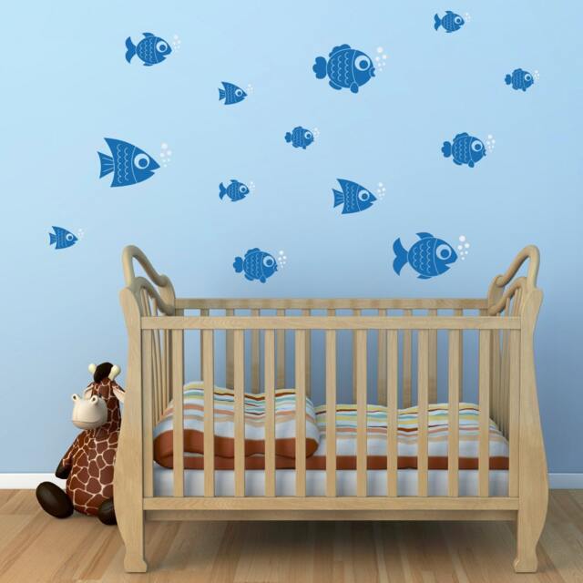 Fish Wall Decal Set - Of 13 Underwater Decor - image 1