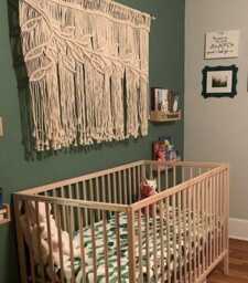 Macrame Leaf Large Wall Hanging, Boho Bedroom Decor, Kitchen Curtain - thumbnail 2