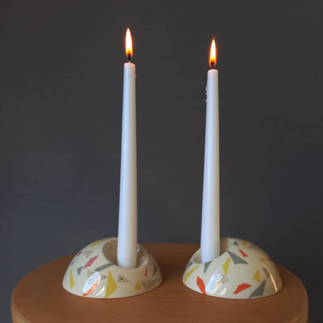 Terrazzo Porcelain Candle Holder, Modern Tea Light Holder - image 1