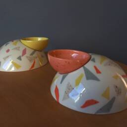 Terrazzo Porcelain Candle Holder, Modern Tea Light Holder - thumbnail 4